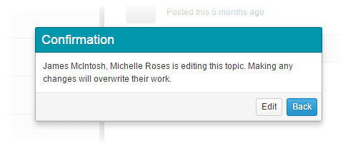 Agent collision when editing a topic